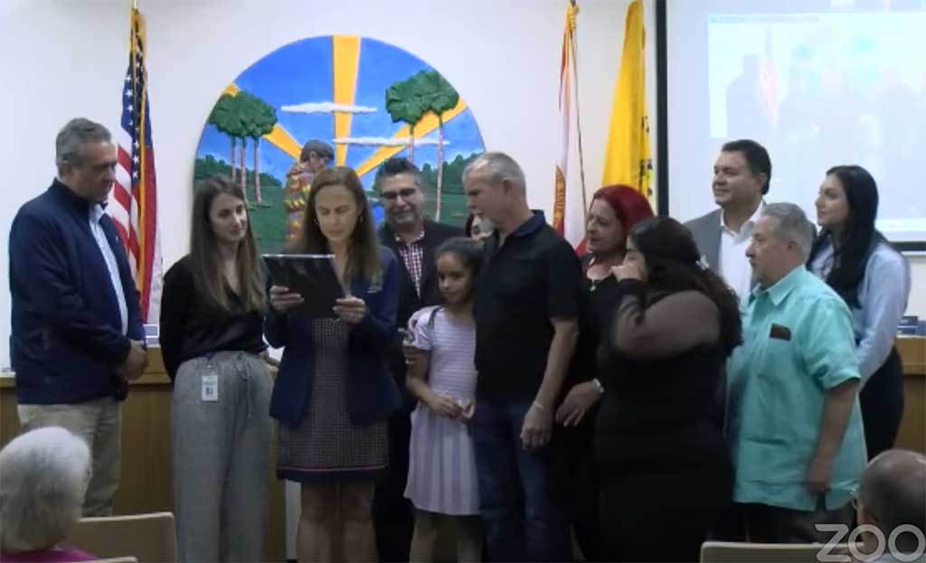 Jesus Roman honored by the City of Miami Springs
