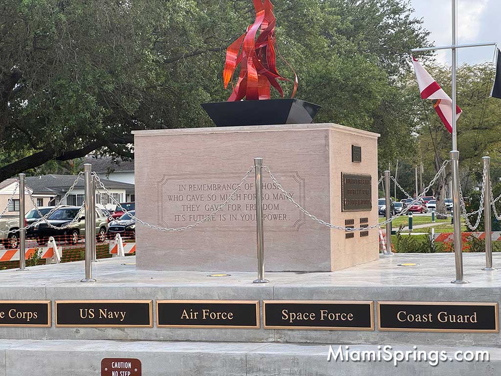 War Memorial on Curtiss Parkway in Miami Springs