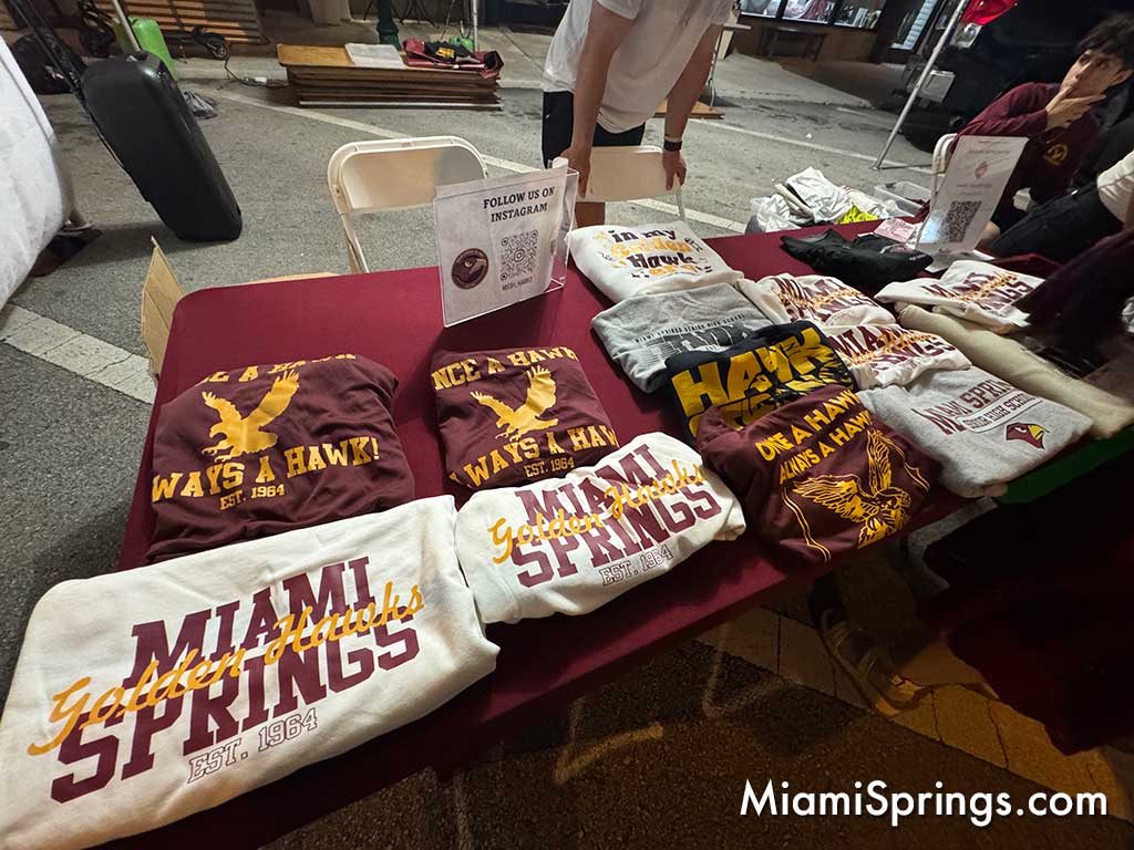 Miami Springs Senior High apparel for sale at the MSSH MEGA Reunion event.