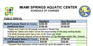 Miami Springs Publishes New Pool Rates