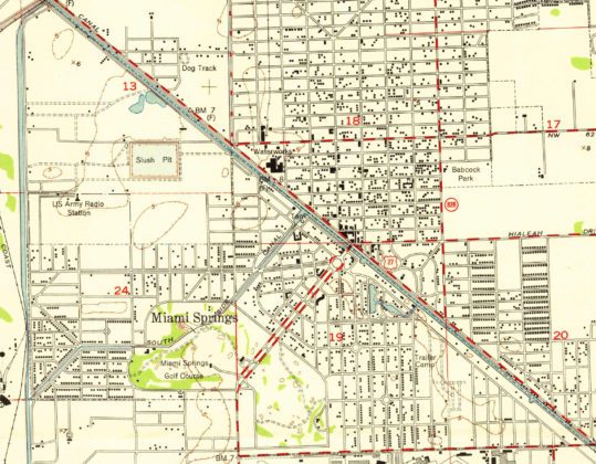 Historical 1950s Miami Springs Map | MiamiSprings.com