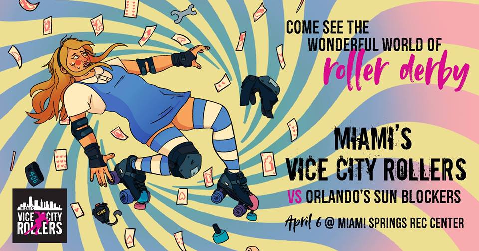 Roller Derby Match at the Miami Springs Rec Center April 6