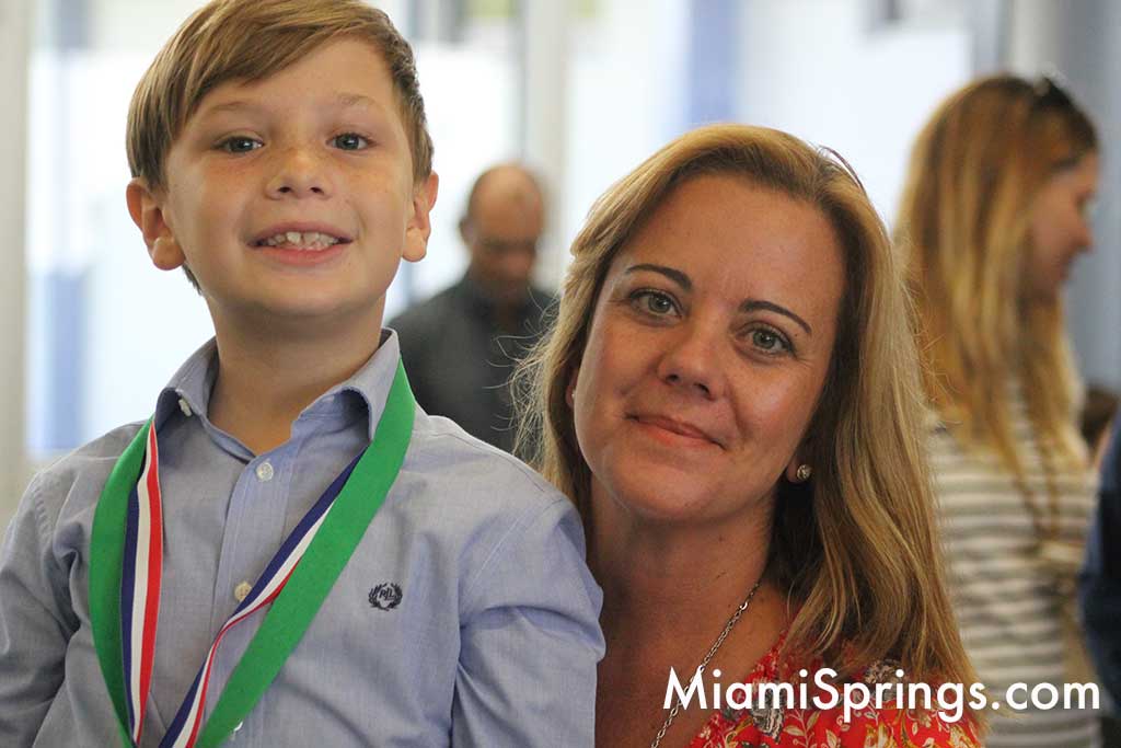 Springview Elementary's Mrs. Suarez along with her son Sebastian