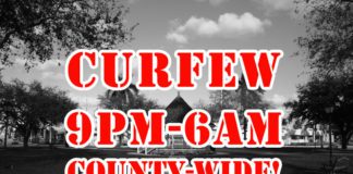 NEW EMERGENCY CURFEW:  9pm – 6am
