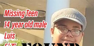 Missing Teen FOUND! 14 Year Old Male – Luis