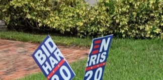 Damaging & Stealing Signs Still a Crime Broken Biden Sign