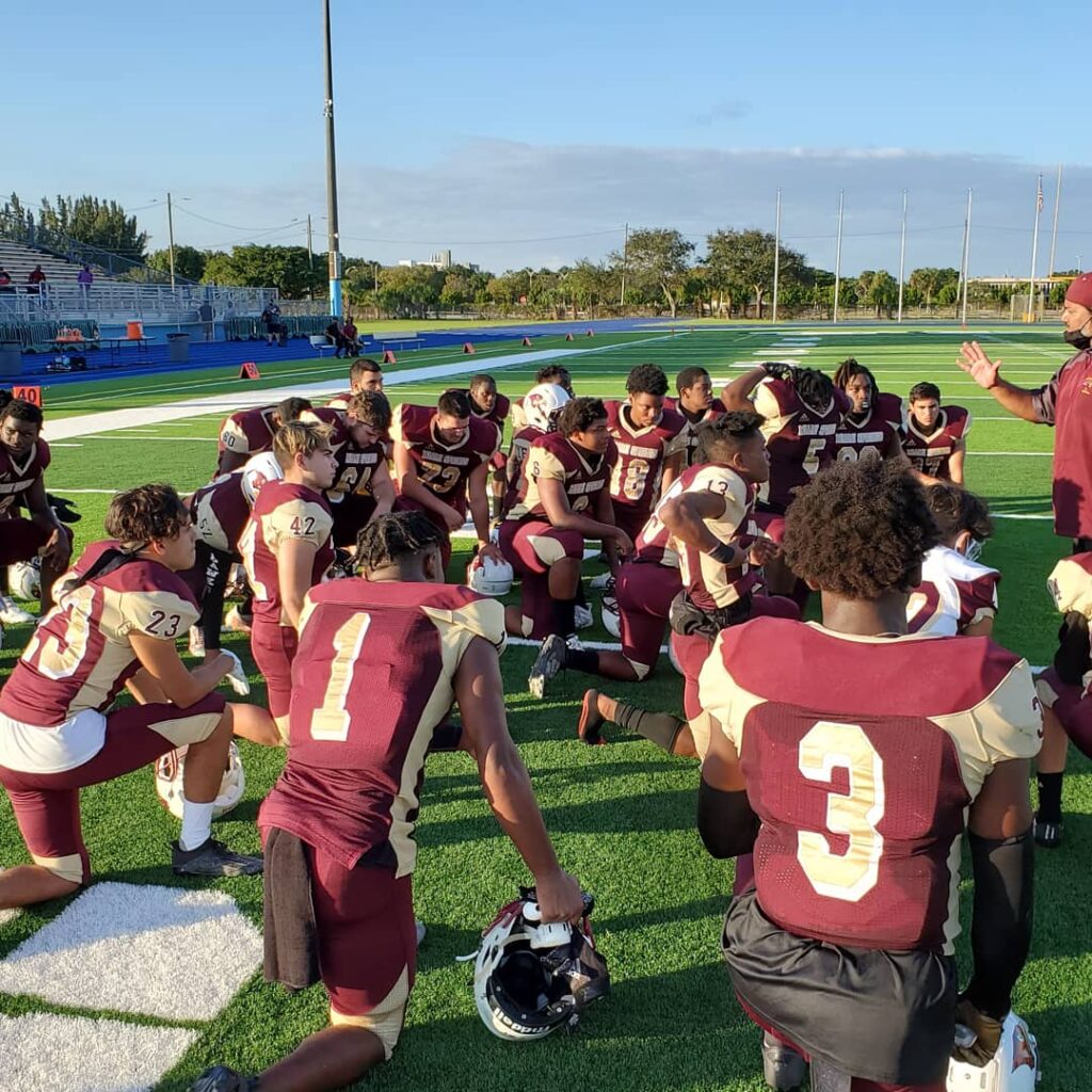 Miami Springs Senior High Football (Photo Courtesy Miami Springs Senior High Twitter @mssh_hawks)