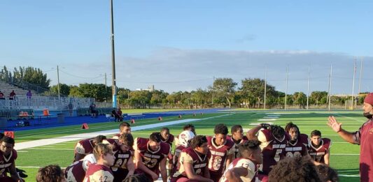 Miami Springs Senior High Football (Photo Courtesy Miami Springs Senior High Twitter @mssh_hawks)