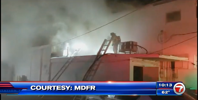 Fire on NW 36th Street courtesy WSVN