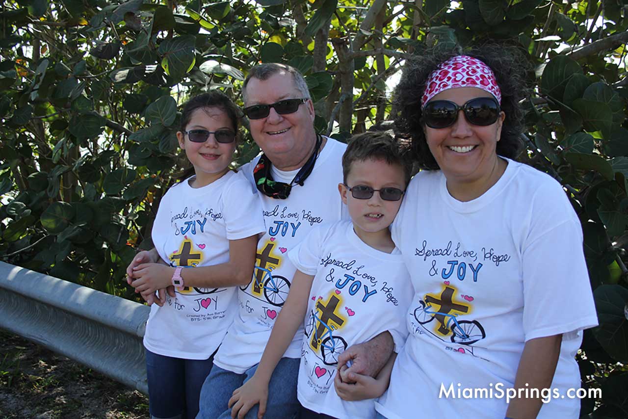 Spangler Family at the 2021 Blessed Trinity bike ride through Miami Springs