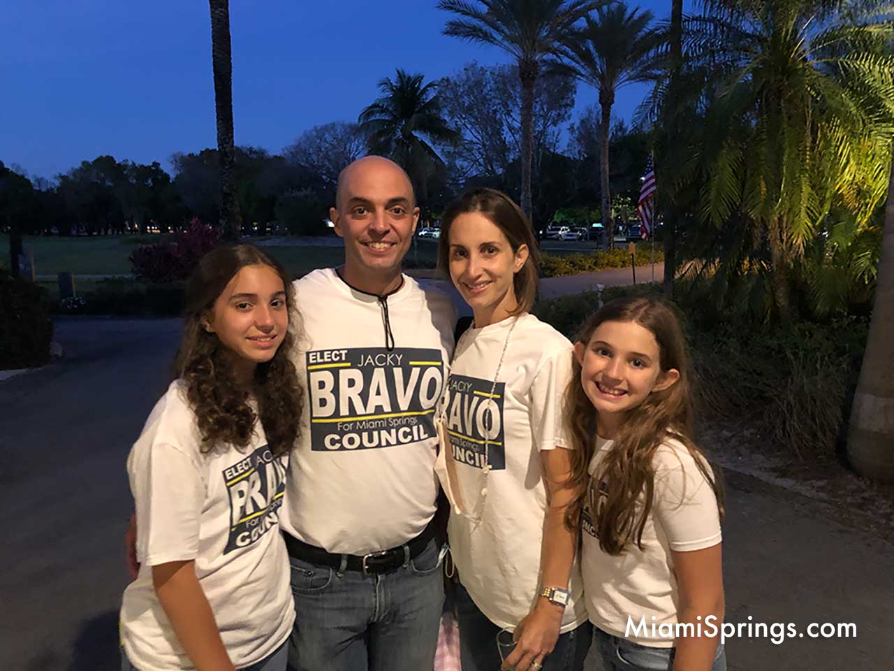 Jacky Bravo with her husband and daughters.