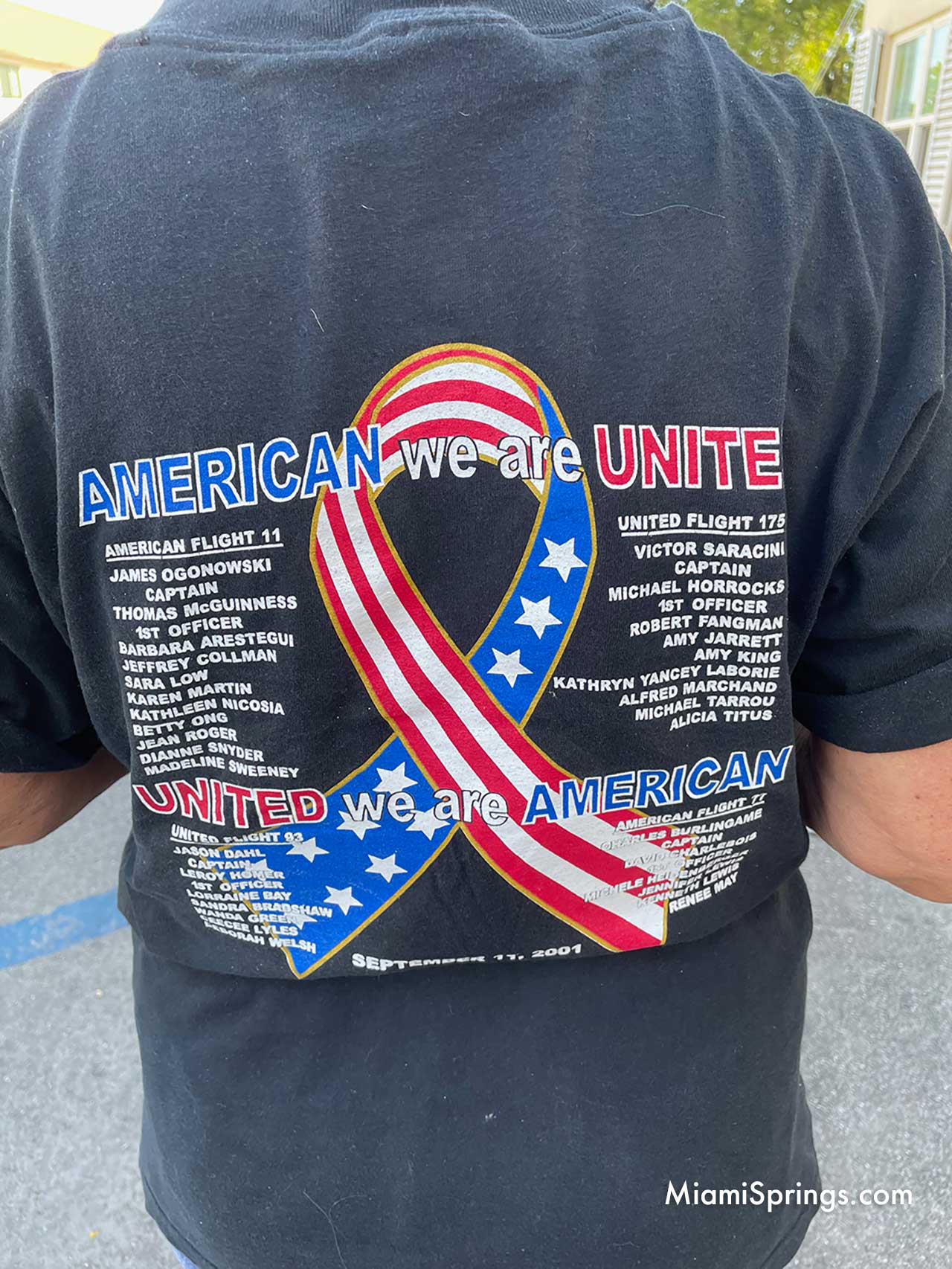 Resident Showing September 11 Shirt