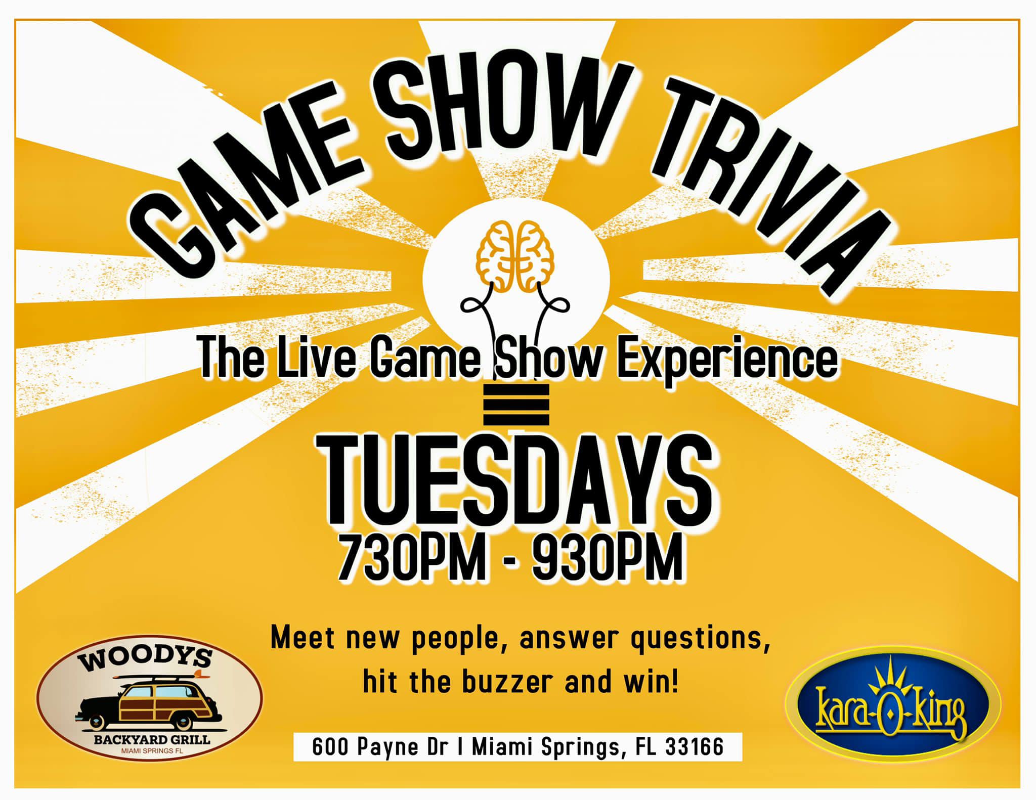 Game Show Trivia at Woody's Backyard Grill