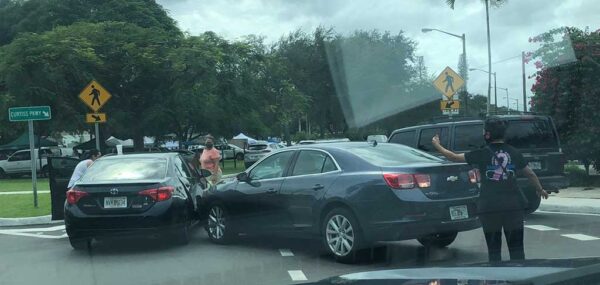 Accident at the Circle in Miami Springs