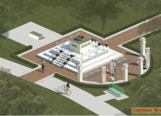 Proposed Upgraded War Memorial on Curtiss Parkway (Designed by Southeast Design Associates)