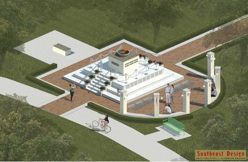 Proposed Upgraded War Memorial on Curtiss Parkway (Designed by Southeast Design Associates)
