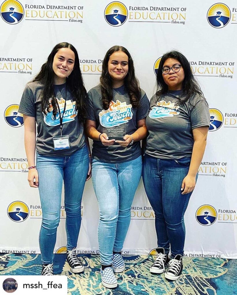 Congratulations Hawks for winning FLDOE FFEA Outstanding Chapter Award. Thank you Evely, Marcela, & Nicole for your hard work in preparing our submission. (Photo credit: @mssh_ffea)