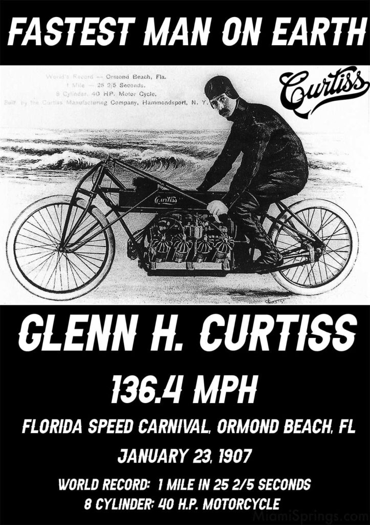 Glenn Curtiss the Fastest Man on Earth on his V-8 Motorcycle