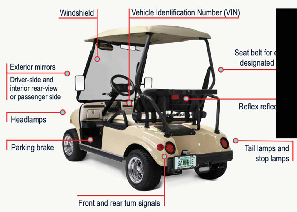 Street legal golf cart requirements in Florida