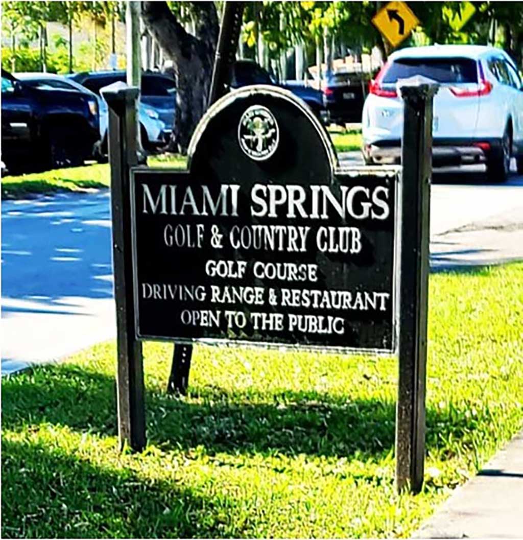 Miami Springs Golf Course Sign