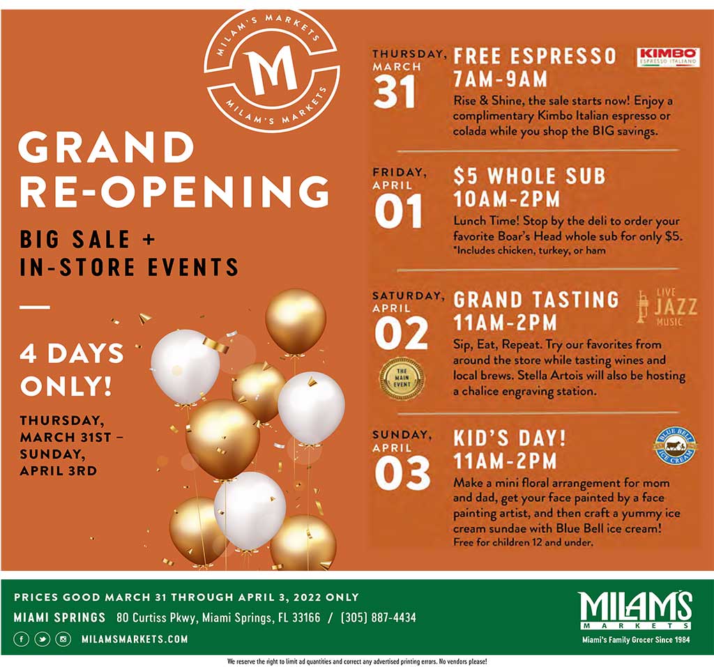 Milam's Markets Grand Opening Sale