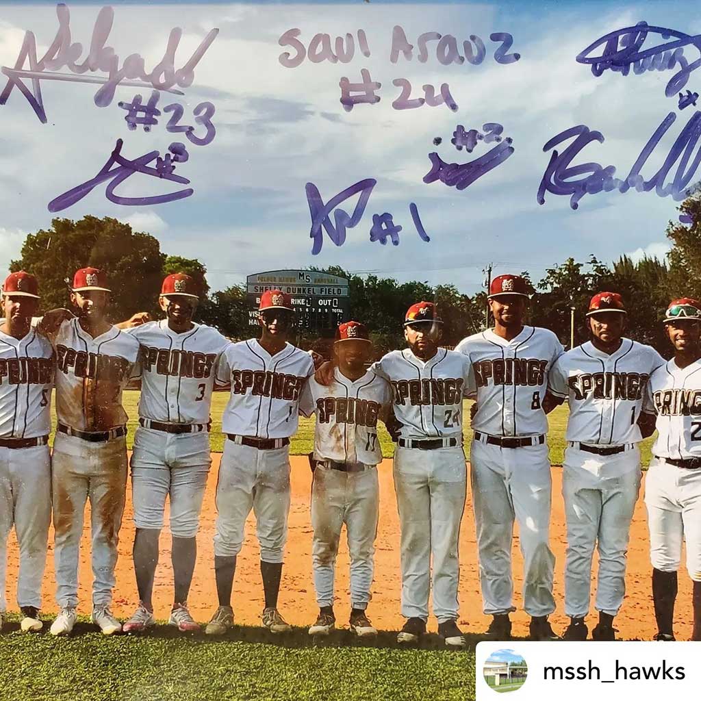 Miami Springs Senior High Baseball Team (Photo credit: @mssh_hawks)