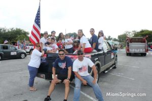 MiamiSprings.com Truck and Family at Miami Springs 4th of July Parade