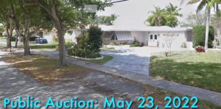 Public Notice: Cash Auction – 915 Ibis Avenue, Miami Springs, Florida Public Auction 915 Ibis Avenue