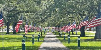 Old Glory Makes Miami Springs Beautiful…Let’s Add It Back to the Cell Tower on Hook Square American Flags along Curtiss Parkway Bike Path