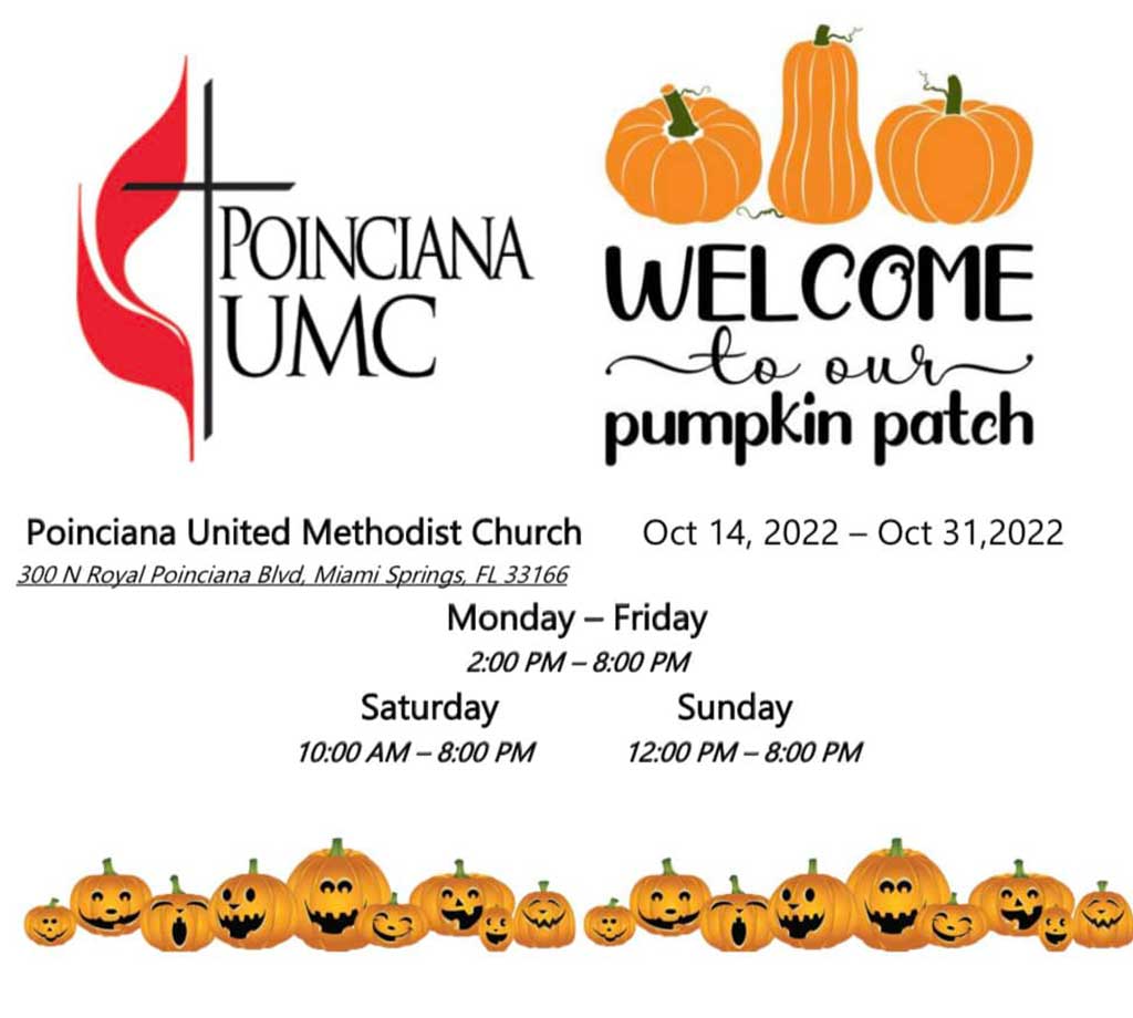2022 Pumpkin Patch at Poinciana United Methodist Church in Miami Springs
