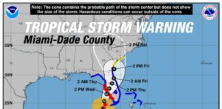 TROPICAL STORM WARNING ISSUED FOR MIAMI-DADE COUNTY Tropical Storm Warning in Miami-Dade County