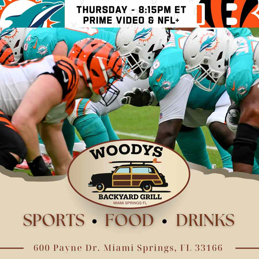 Miami Dolphins vs Cincinnati Bengals Watch Party at Woody's