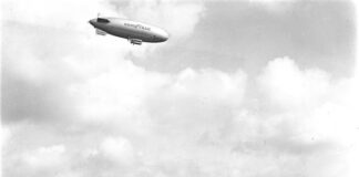 Goodyear Blimp Defender Over the Miami Springs Country Club 1930