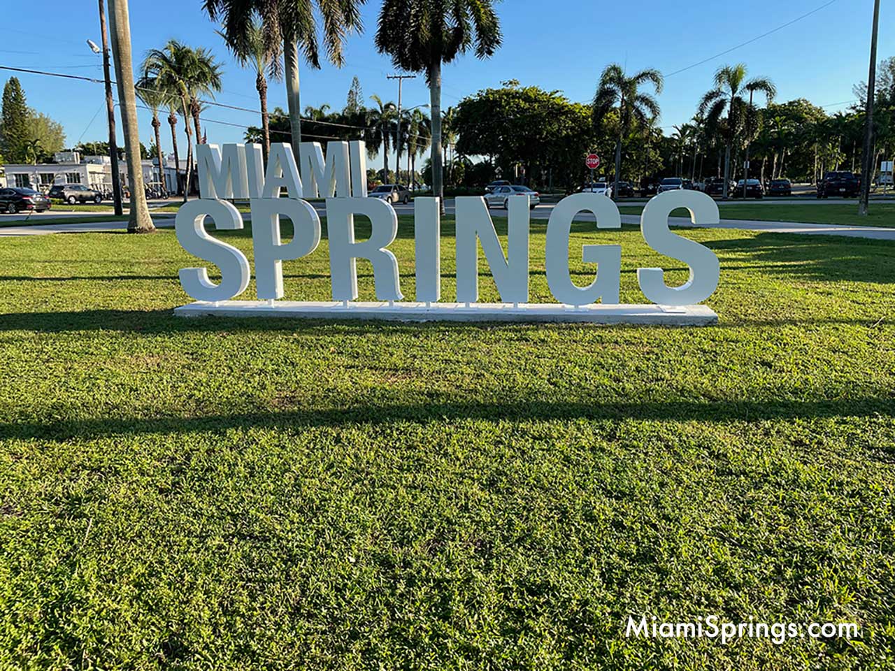 Miami Springs sign near Golf Course Parking