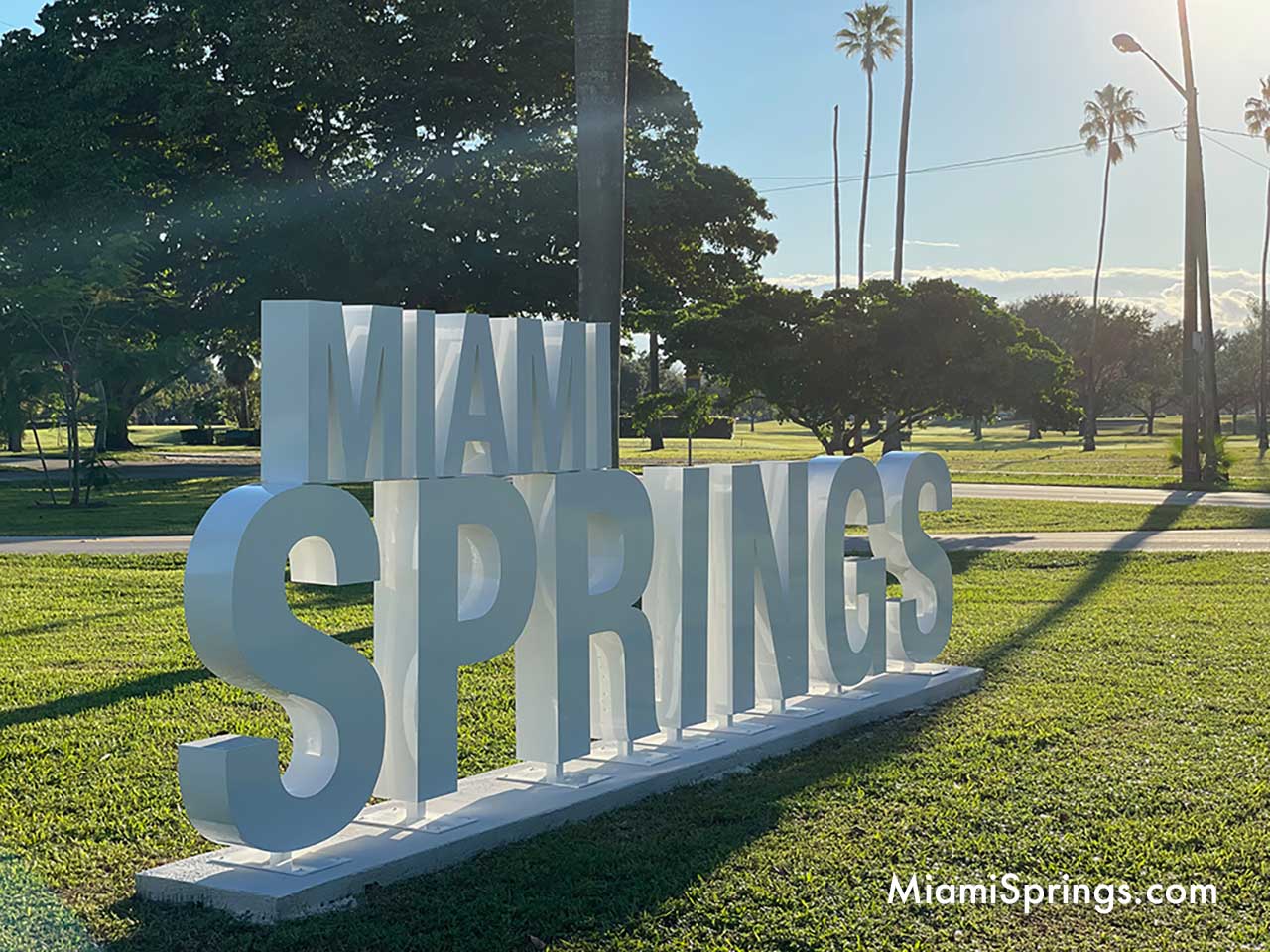 Miami Springs sign near Golf Course Parking