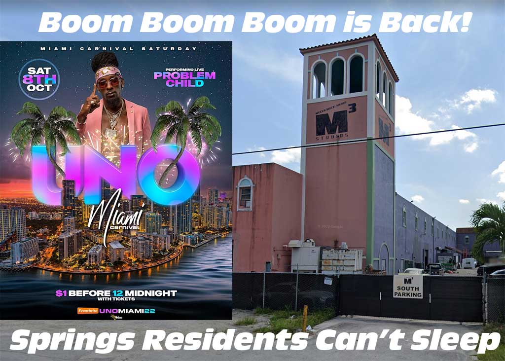 Springs Residents Can't Sleep Boom Boom Boom is Back