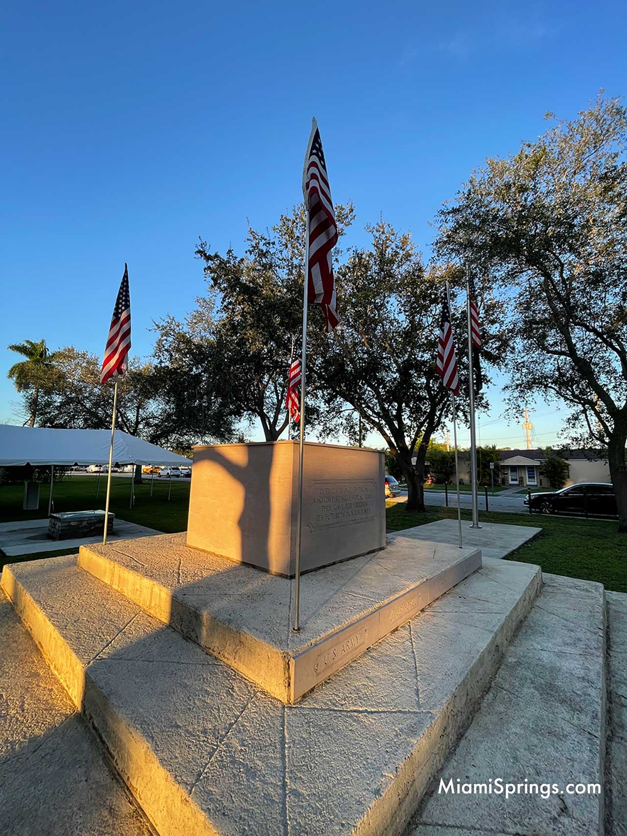 Miami Springs War Memorial on Curtiss Parkway