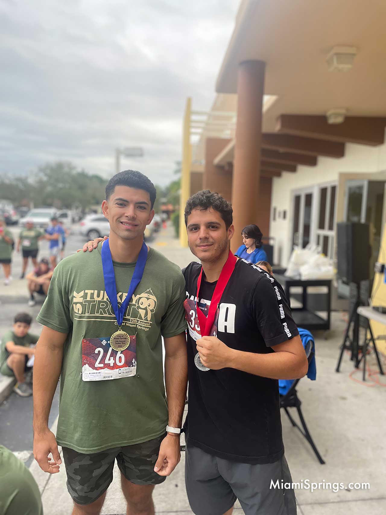 Steven Torres and Orbein Suarez at the Miami Springs Turkey Trot