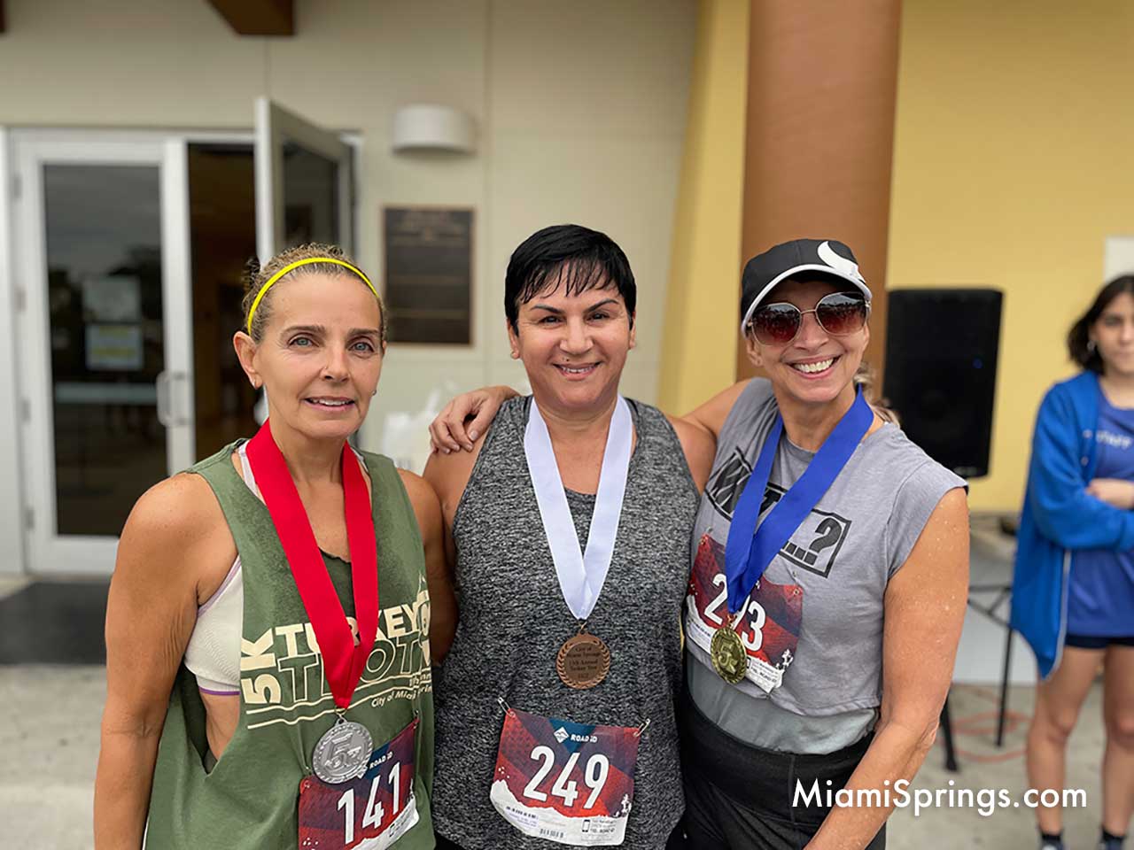 Elizabeth Coton Barrera, Rosa Valdes, and Kim Currie at the Miami Springs Turkey Trot