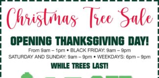 Christmas Tree Sale:  Opening Thanksgiving Day!