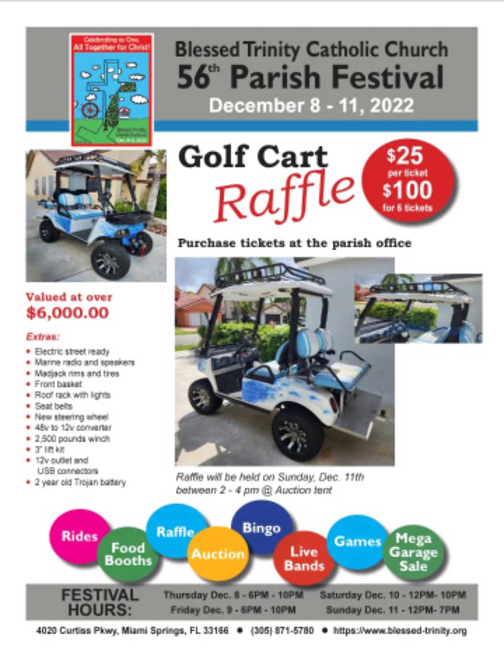 Golf Cart Raffle at Blessed Trinity Parish Festival