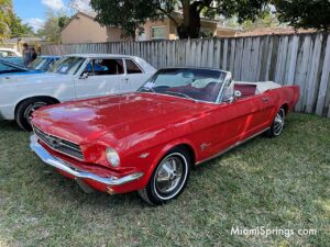 Red Mustang Convertible at the Inaugural Car Show at the Miami Springs Historical Society Museum