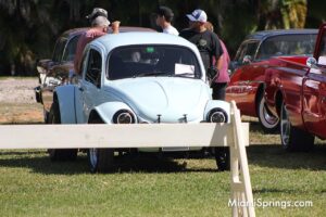 White bug at the Inaugural Car Show at the Miami Springs Historical Society Museum
