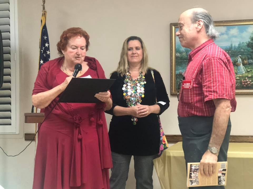 Jennifer Graham (Center) with Yvonne Shonberger (left) and Historian and Author Seth Bramson (right). Photo courtesy Miami Springs Historical Society and Museium.