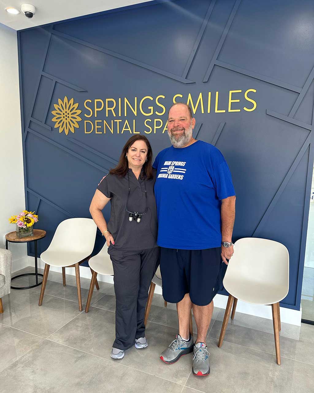 Springs Smiles Dental Spa with Vivianne de la Cámara and her 1st patient at the new facility (photo credit @springssmilesdentalspa)