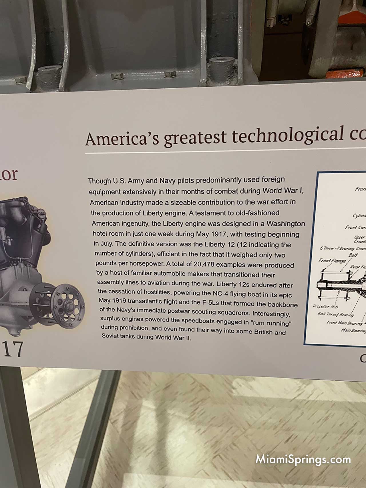 The Curtiss Liberty 12 Motor from 1917 at the National Naval Aviation Museum in Pensacola, Florida