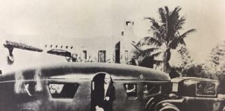 Glenn Curtiss With His Aero Car at the Curtiss Mansion 1927