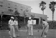 1930 Strange Foursome at Miami Springs Golf Course by Ken Wilde