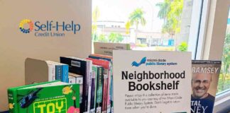 Miami Springs Branch Library and Self-Help Credit Union Establish Neighborhood Bookshelf