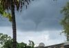 Funnel Cloud over Miami Springs Water Spout over Springview Elementary in Miami Springs
